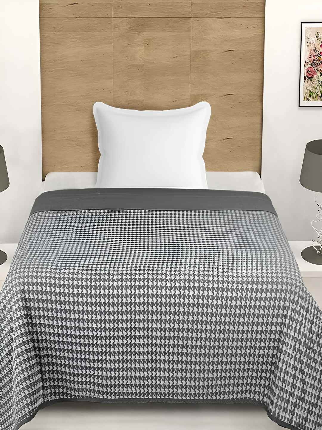 

GAPU & BALY Grey & White AC Room 300 GSM Single Bed Dohar