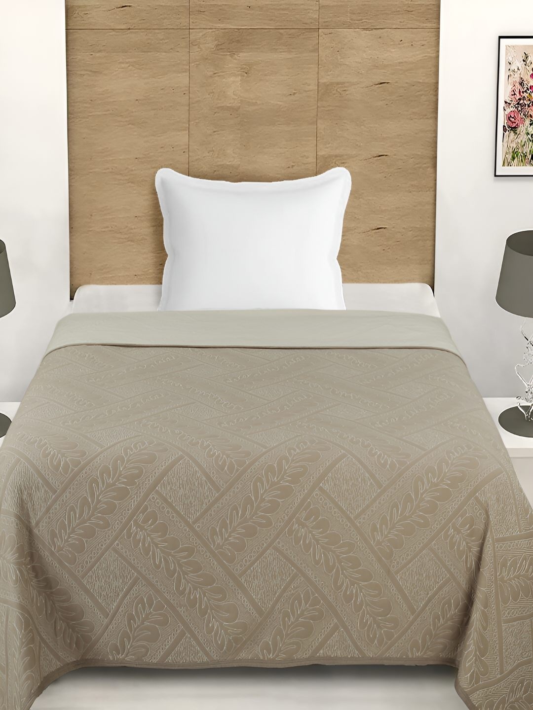 

GAPU & BALY Beige AC Room 300 GSM Single Bed Dohar