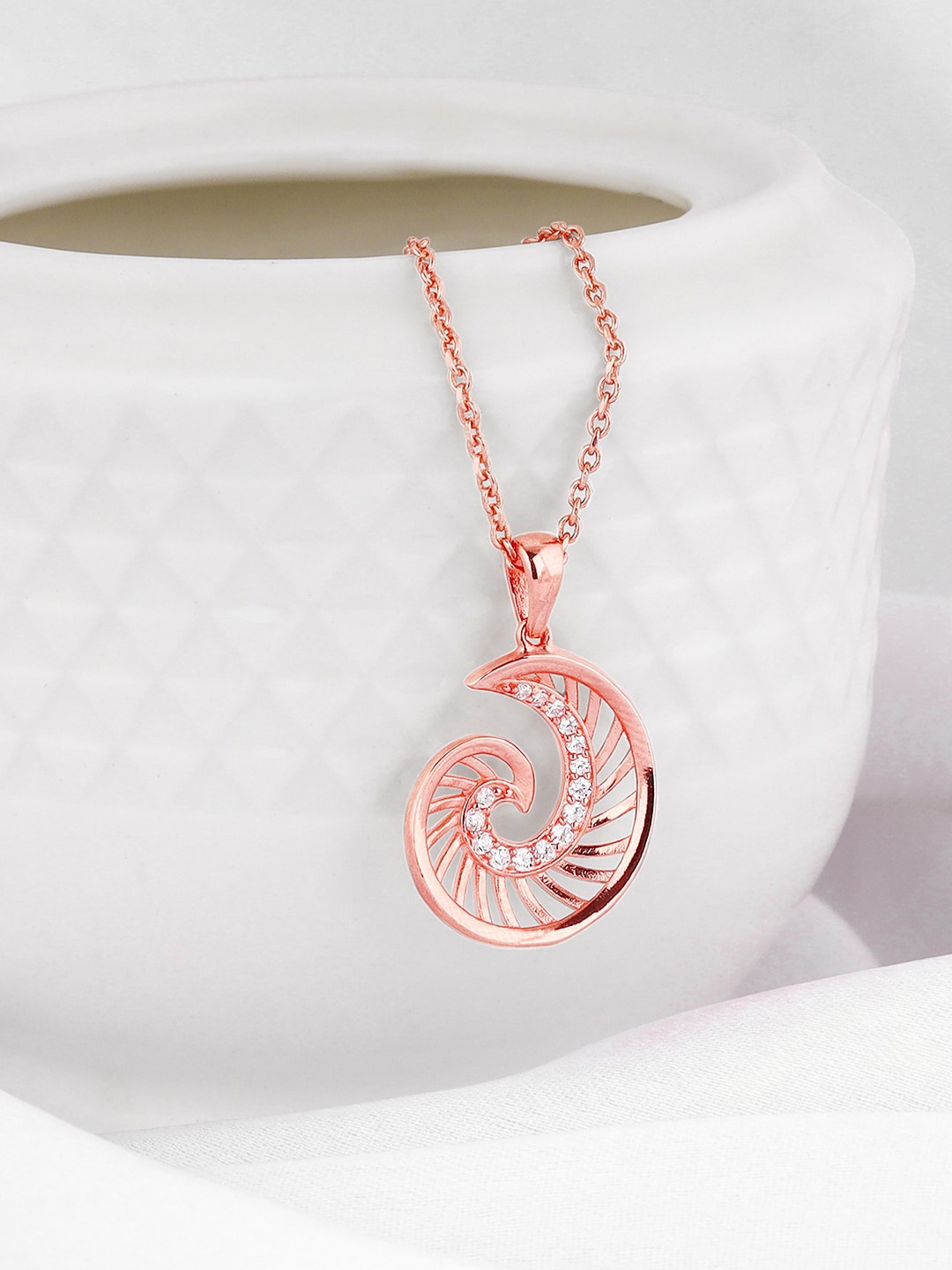 

GIVA 925 Sterling Silver Rose Gold-Plated Contemporary Pendant with Chain