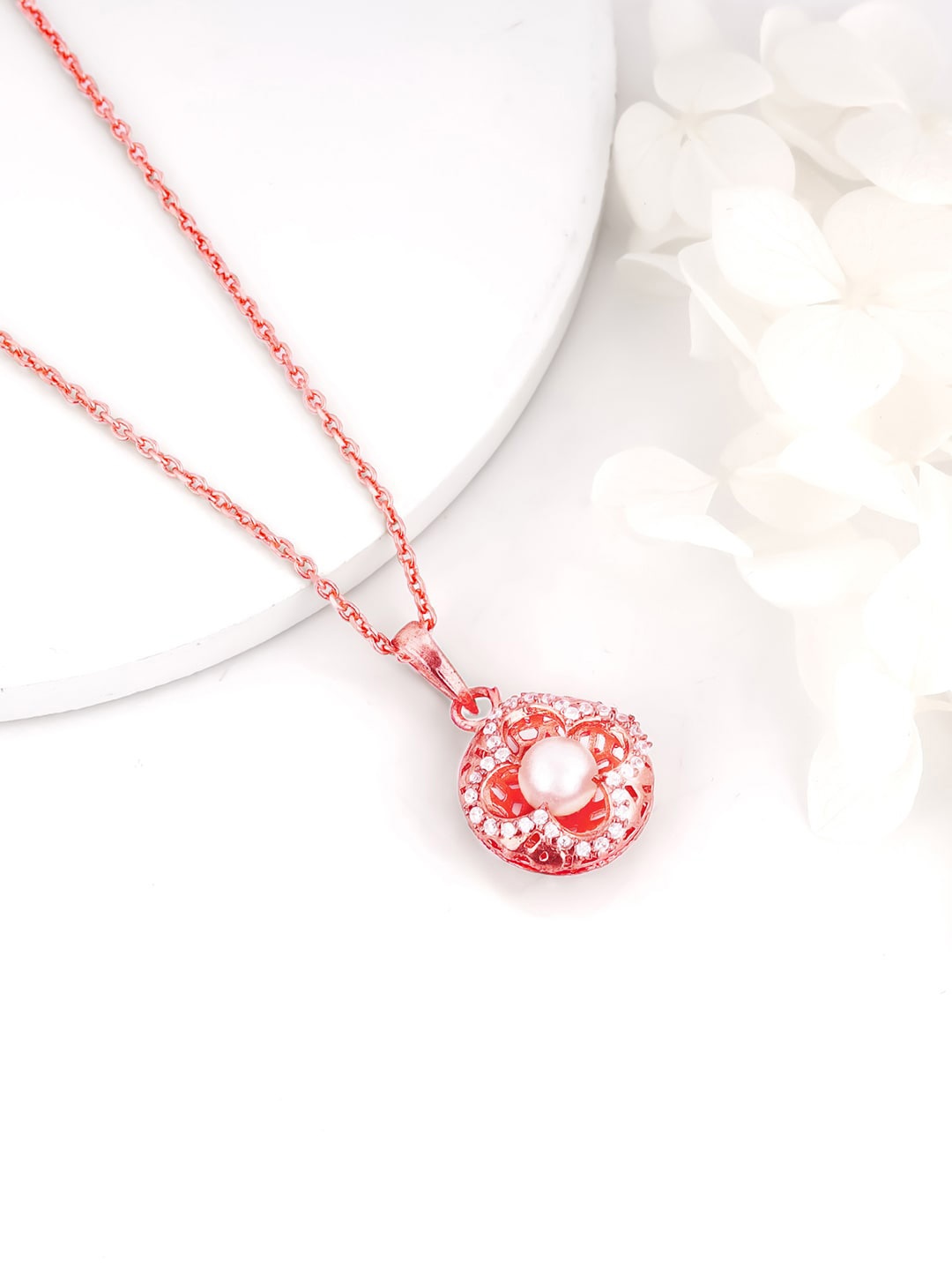 

GIVA 925 Sterling Silver Rose Gold Plated Contemporary Pendant with Chain
