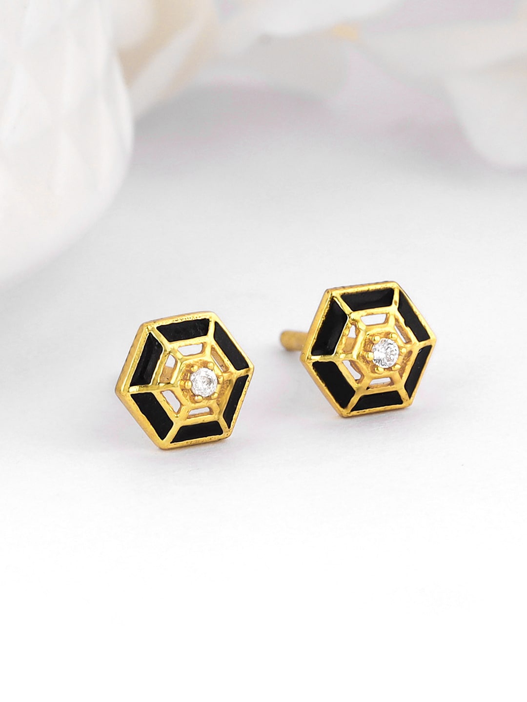 

GIVA Gold-Plated 925 Sterling Silver Contemporary Classic Hexagon Studs Earrings