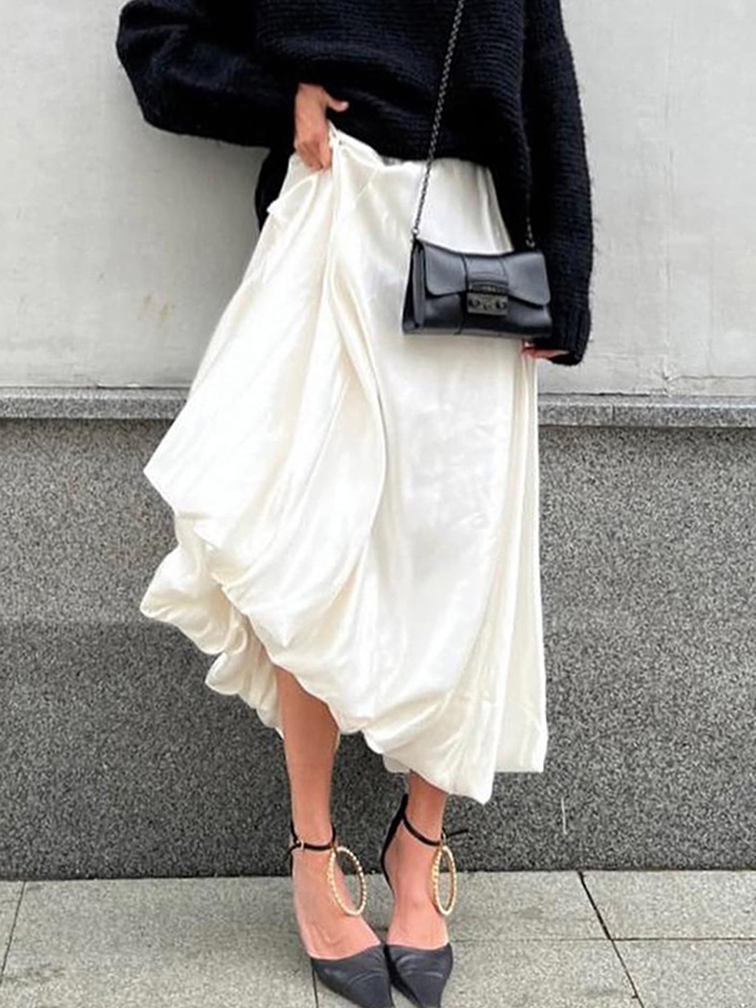 

LULU & SKY A-line Maxi Skirt, Beige