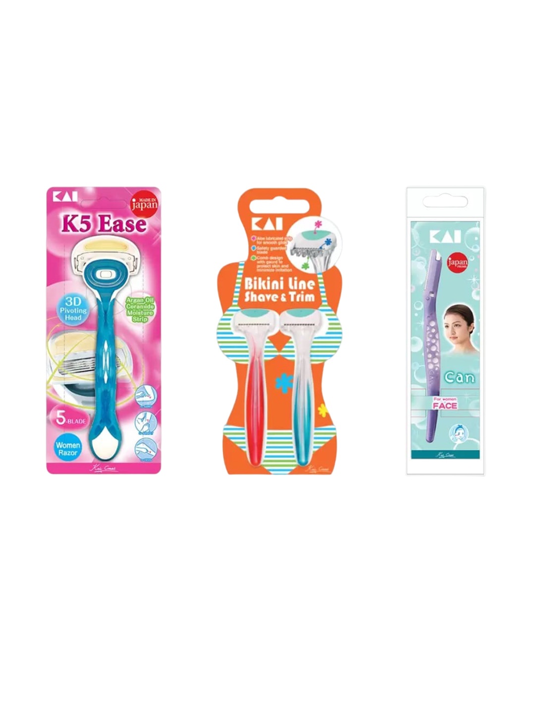 

KAI Body Bikini Line & Face Razor Combo, White