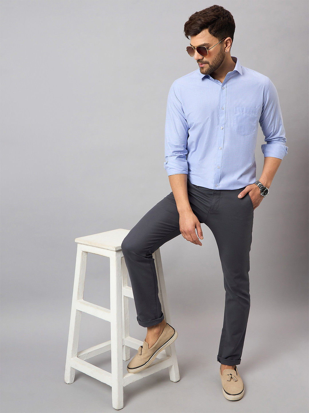 

Club York Slim Fit Opaque Casual Shirt, Blue