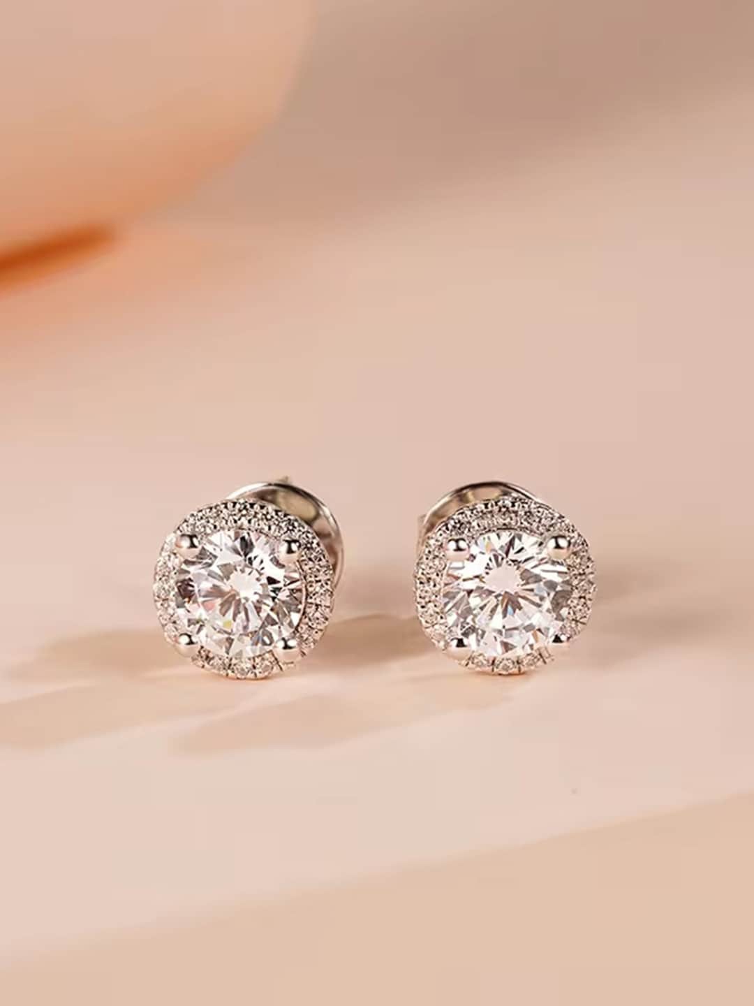 

YouBella Silver Plated Contemporary Studs Earrings