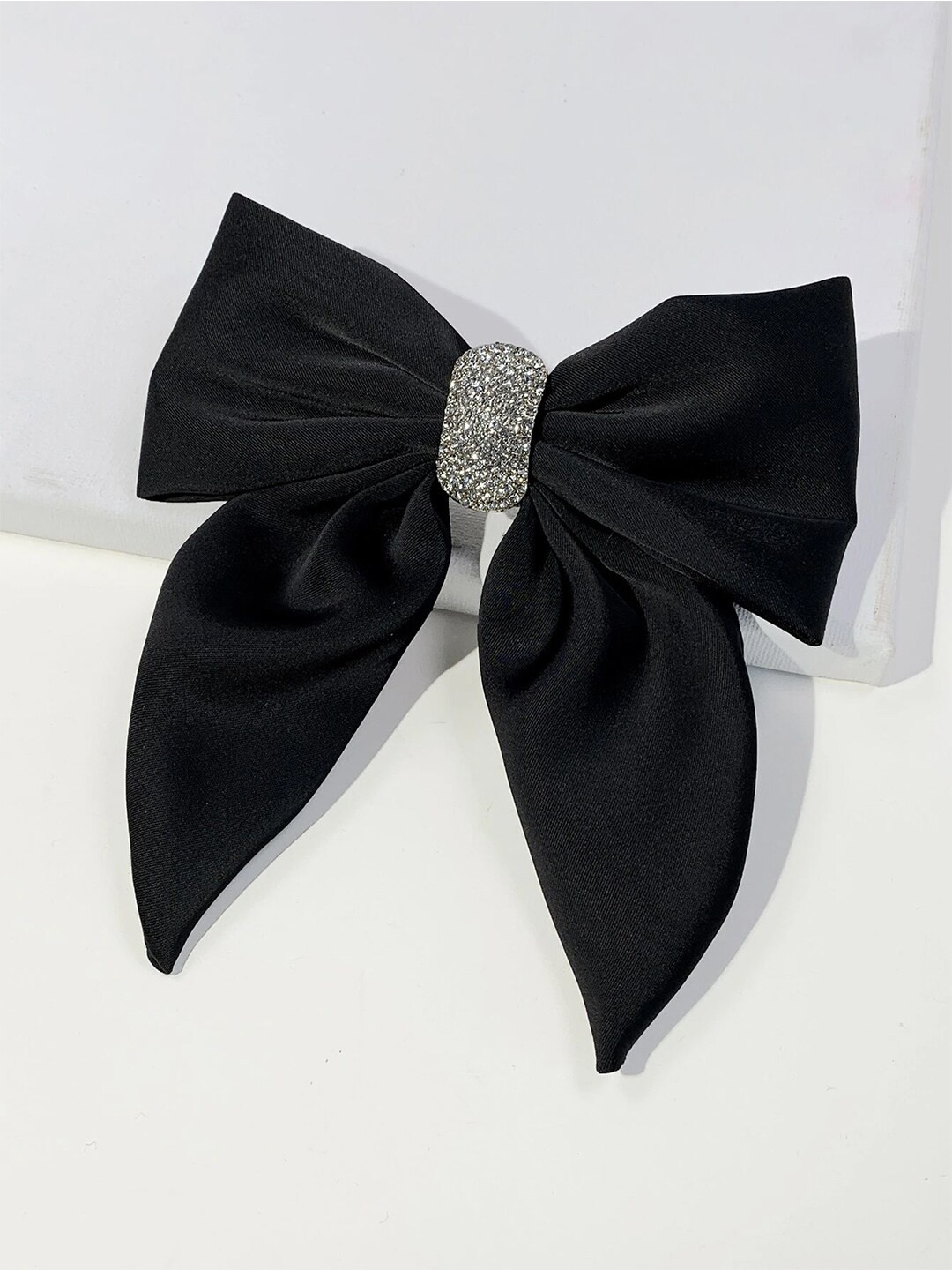 

YouBella Embellished French Barrette Bow Hair Clips, Black