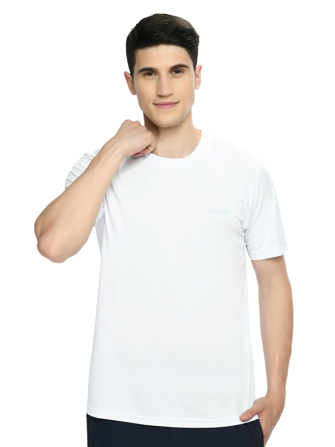 

playR Dri-FIT Round Neck Short Sleeves Cotton T-shirt, White