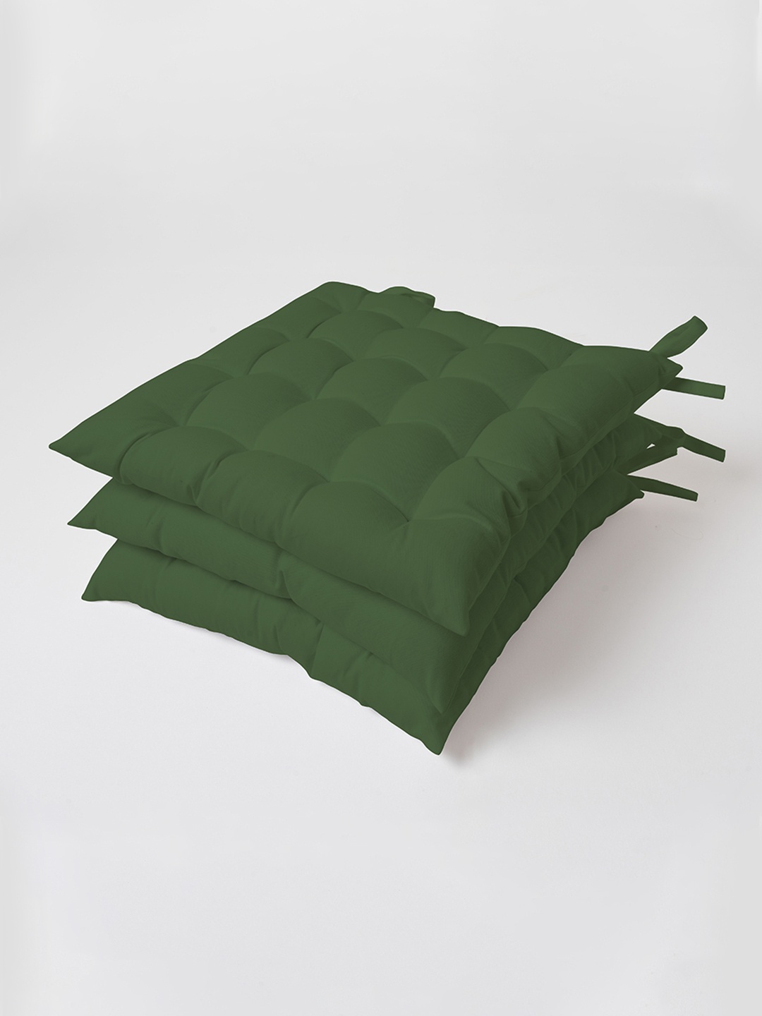 

SKANDA FAB Green 3 Pieces Durable Pure Cotton Chair Pads