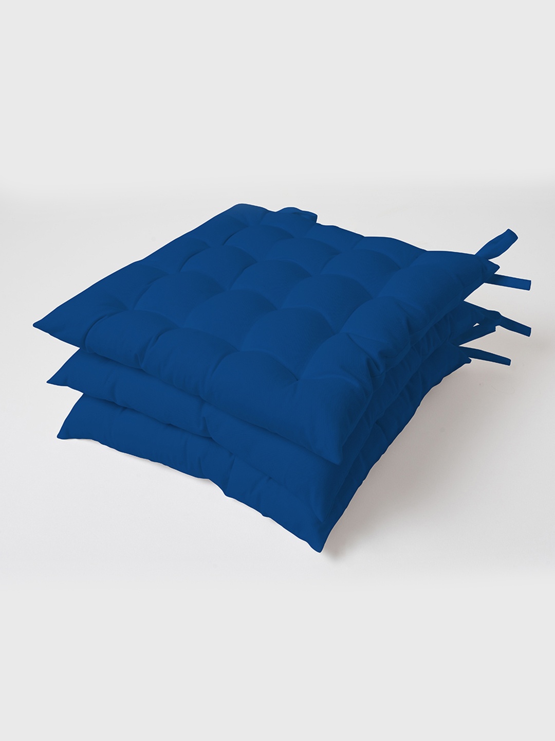 

SKANDA FAB Blue 3 Pieces Durable Pure Cotton Chair Pads