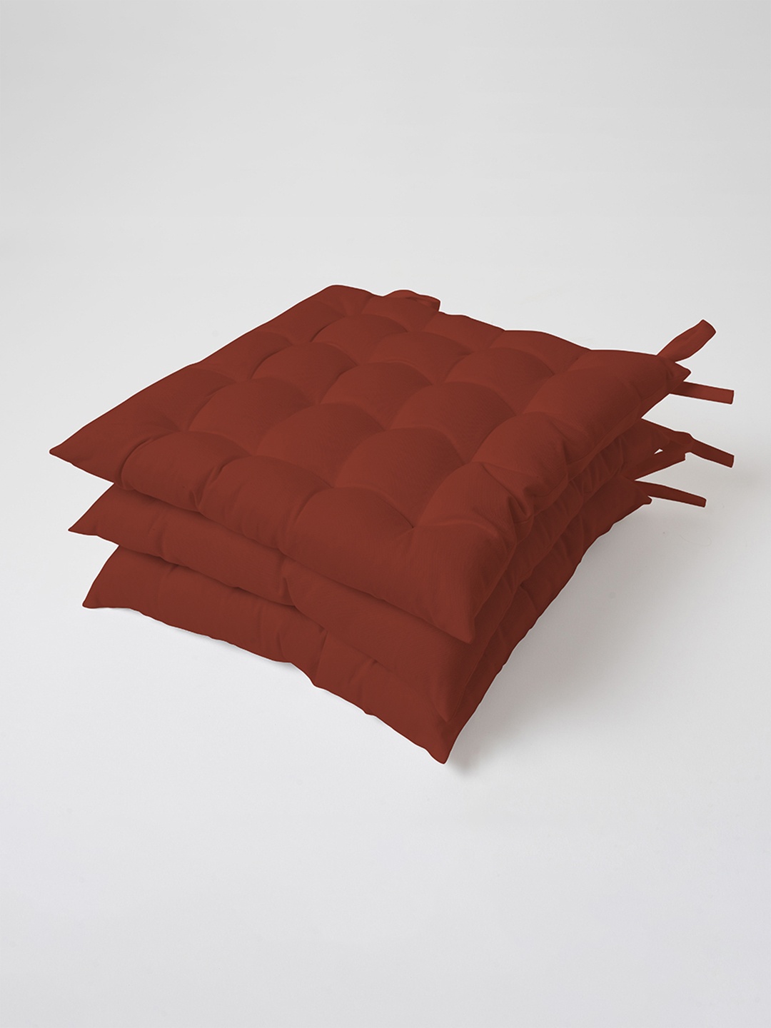 

SKANDA FAB Maroon 3 Pieces Durable Pure Cotton Chair Pads