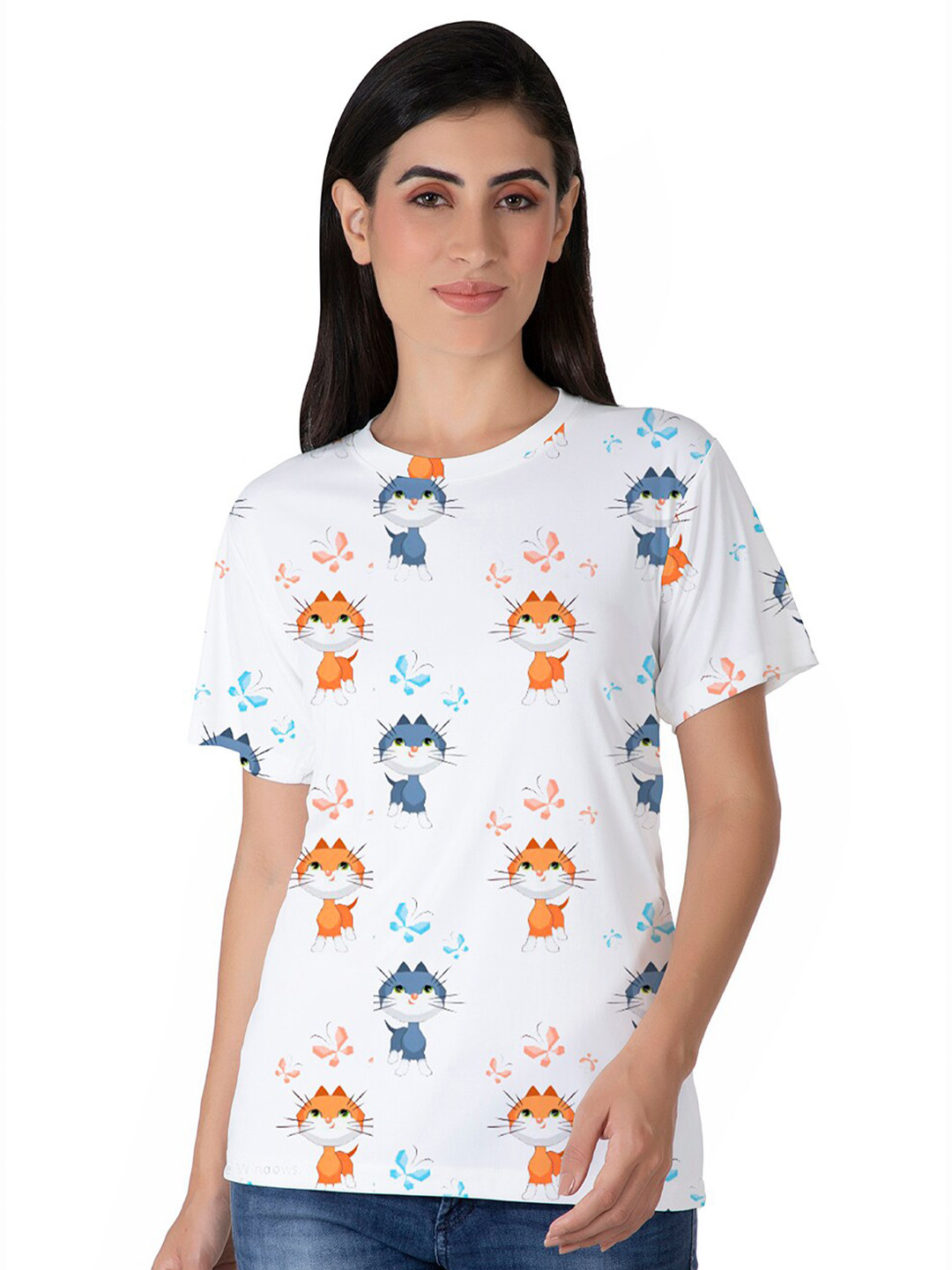 

BAESD Conversational Printed Round Neck Casual T-shirt, White