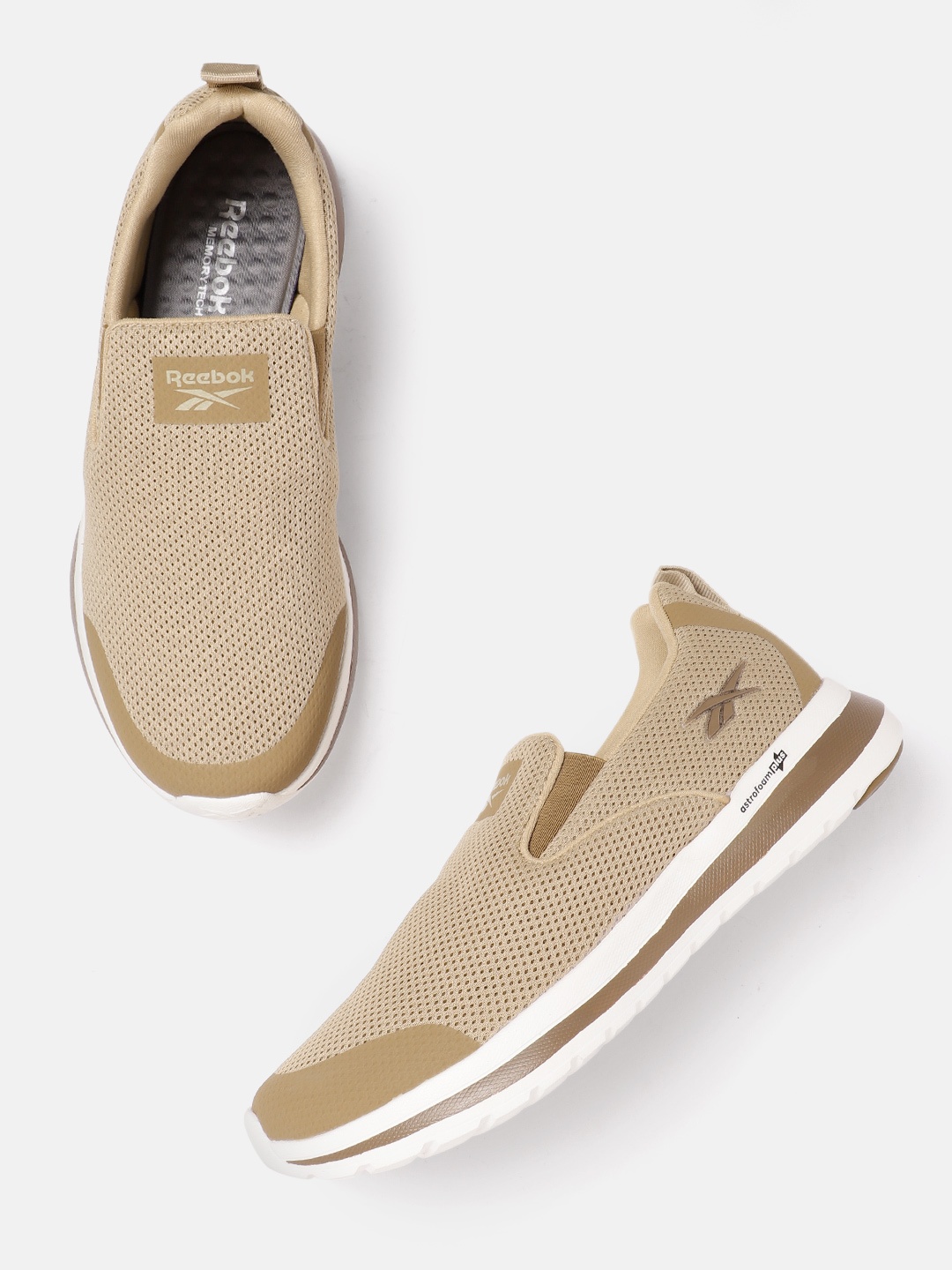 

Reebok Men Woven Design Comfort Wonderer Running Shoes, Beige
