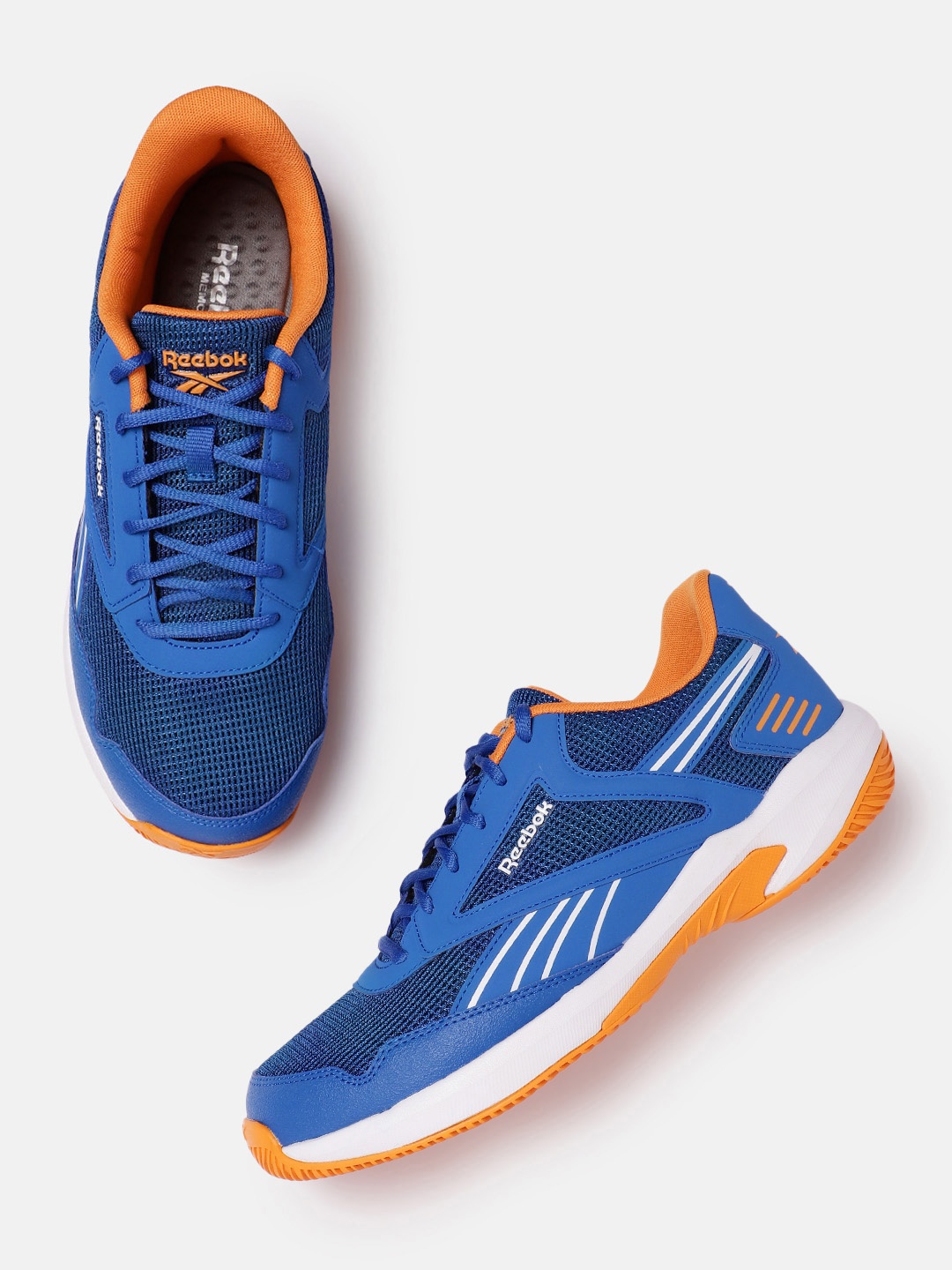 

Reebok Men Woven Design Cross Court Tennis Shoes, Blue