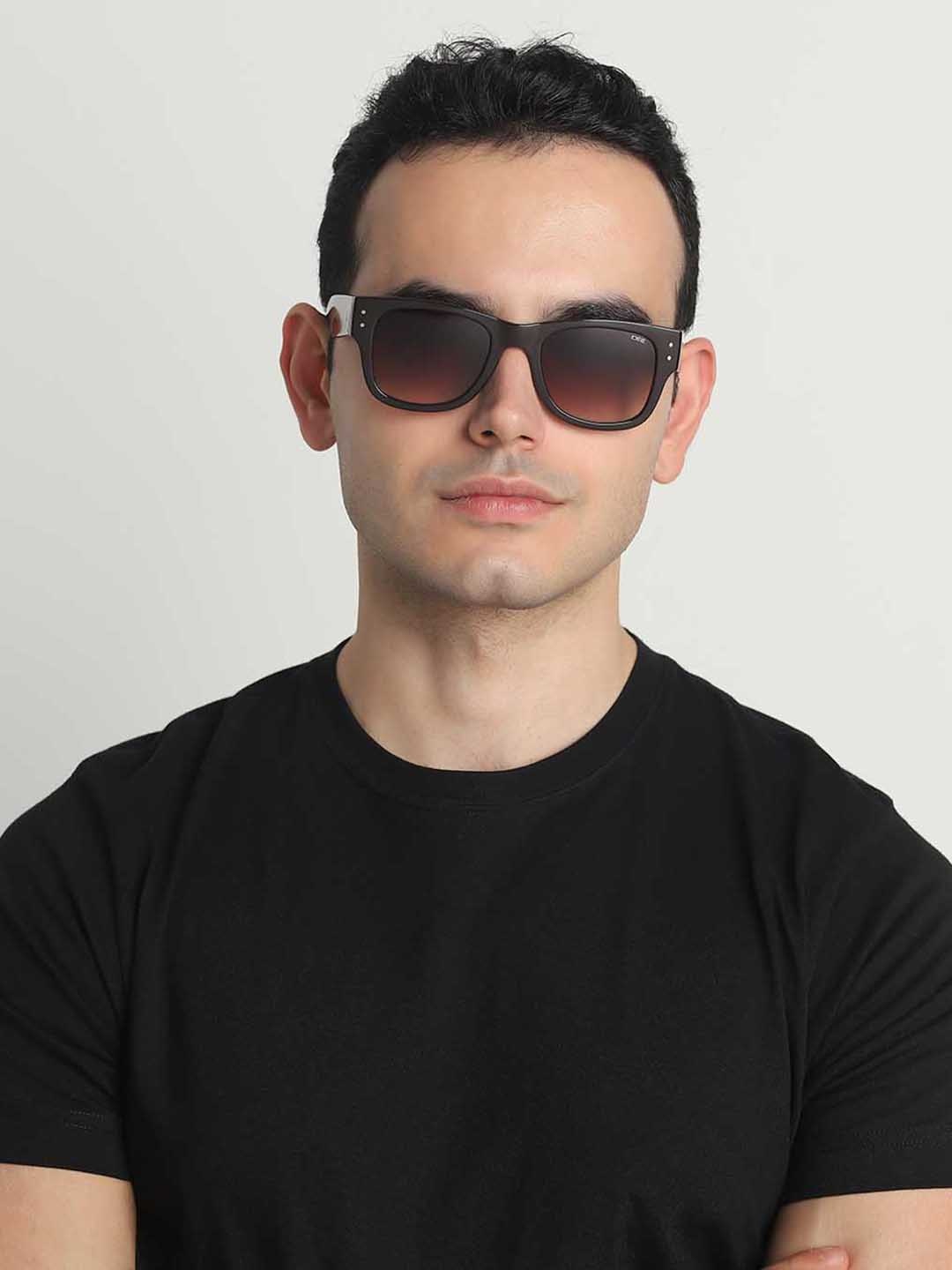 

IDEE Men Square Sunglasses with UV Protected Lens IDS3073C2SG, Brown
