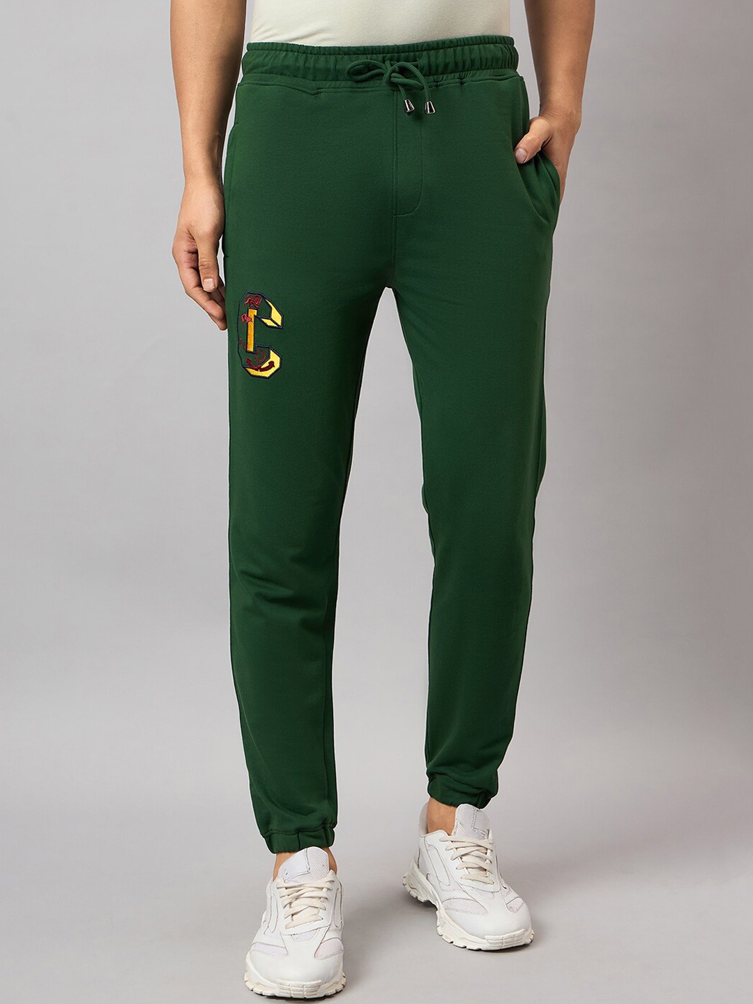 

Club York Men Mid Rise Cotton Joggers, Green