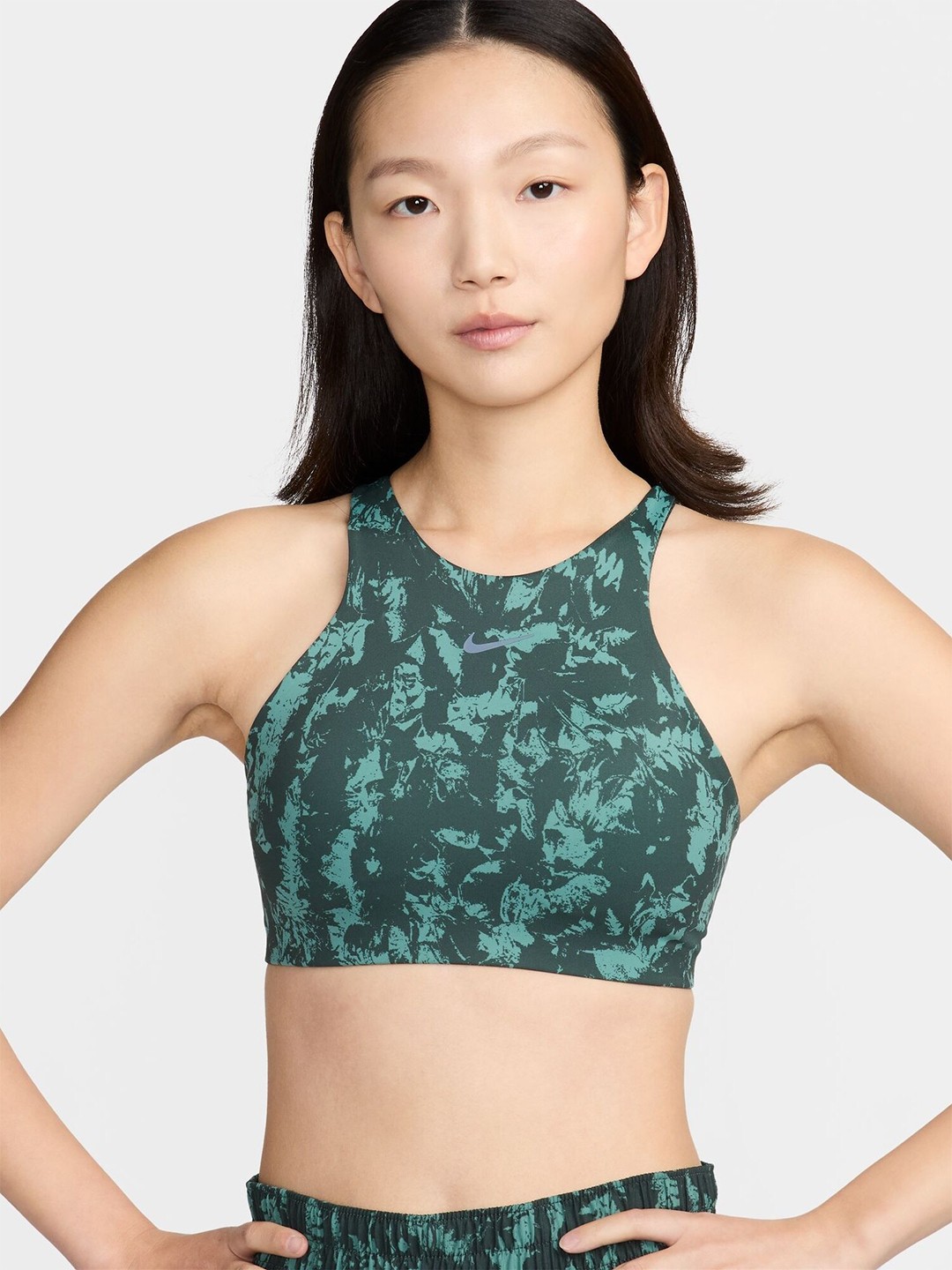 

Nike One Strappy Back Women's Medium-Support Lightly Lined Printed Sports Bra, Green