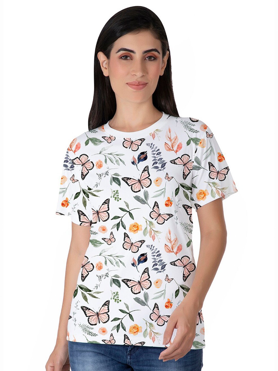 

BAESD Graphic Printed Round Neck Cotton T-Shirt, White