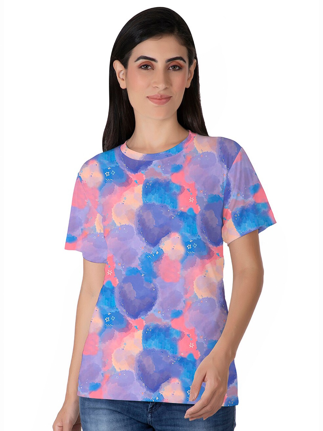 

BAESD Graphic Printed Round Neck Cotton T-Shirt, Blue