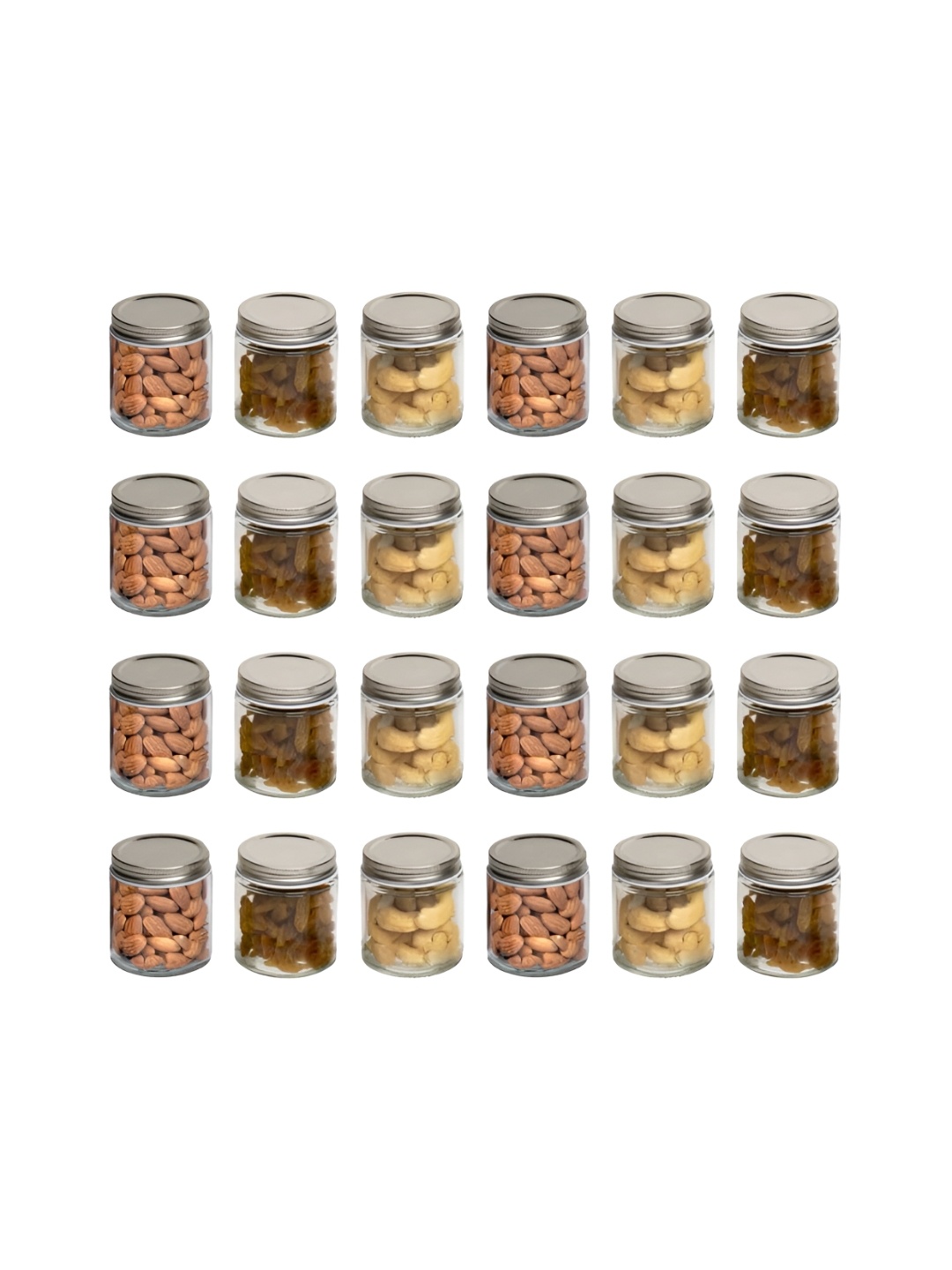 

Anko Transparent 24 Pieces Airtight Glass Storage Cylindrical Container 300 ml Each