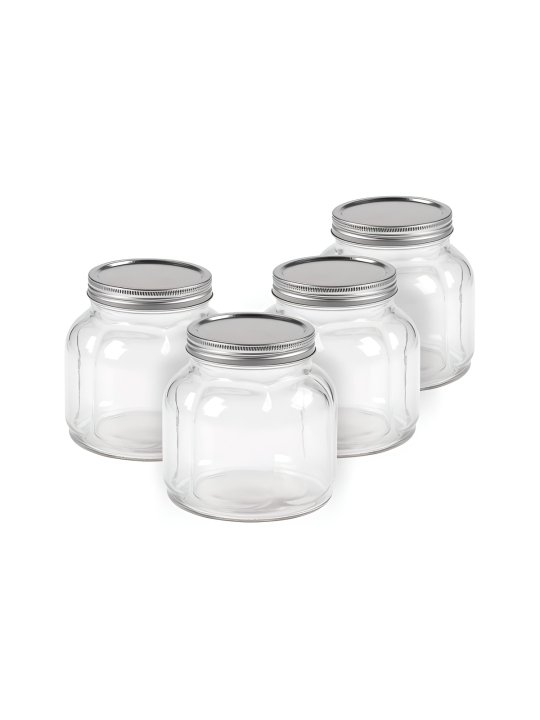 

Anko Transparent 4 Pieces Airtight Glass Storage Cylindrical Container 700 ml Each