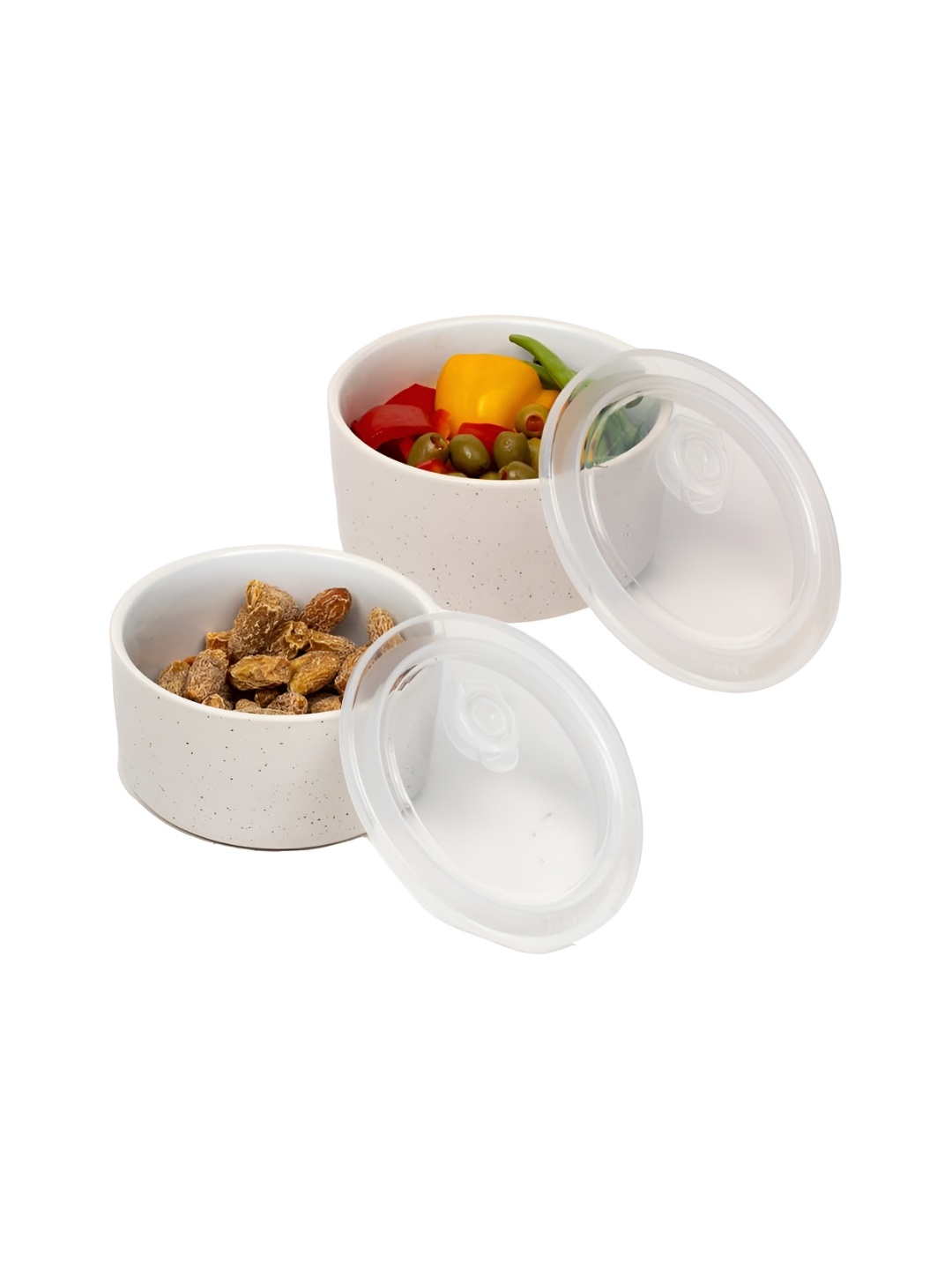 

Anko White & Transparent 2 Pieces BPA Free Porcelain Bowls 800ml Each