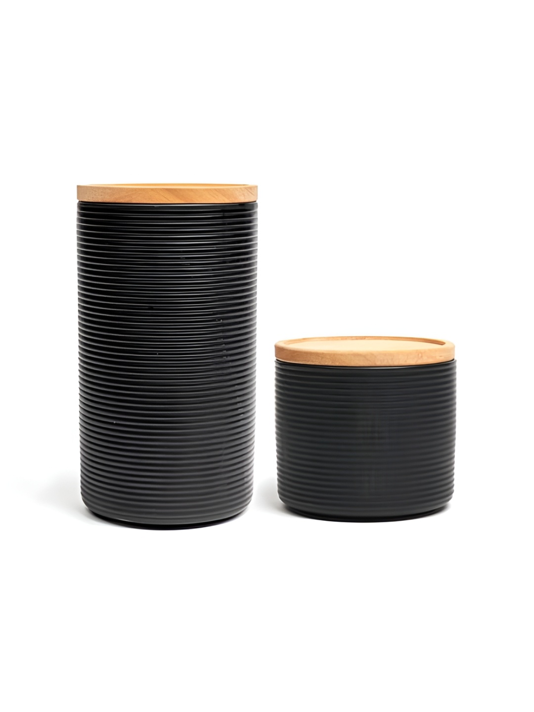 

Anko Black 2 Pieces BPA Free Stone Wear Storage Cylindrical Containers