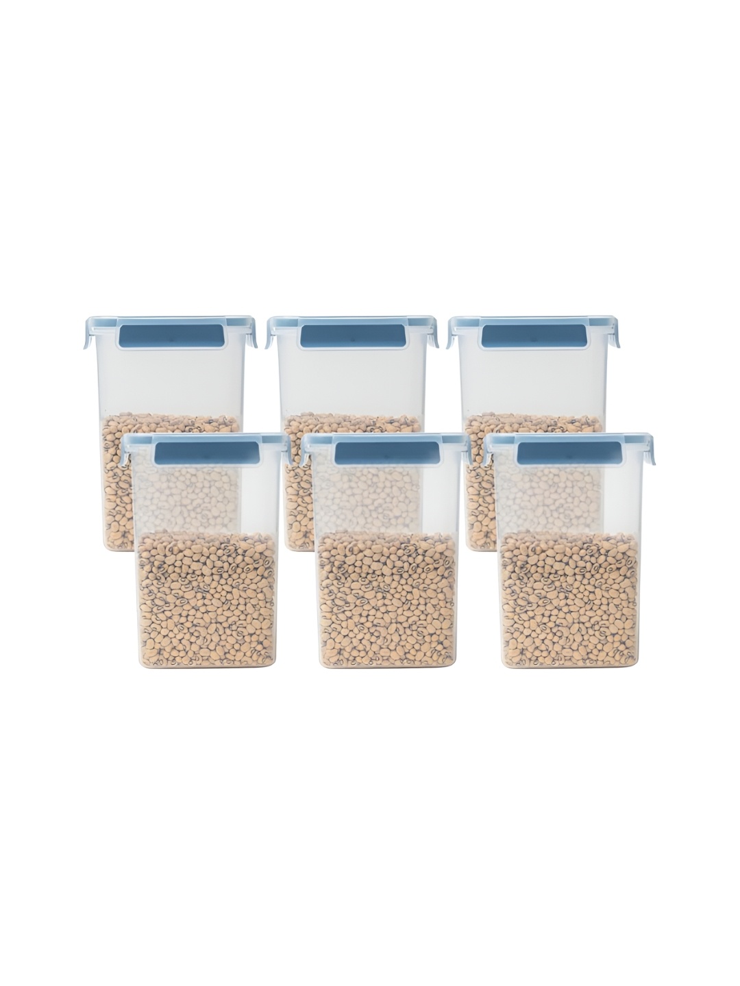 

Anko Transparent 6 Pieces Airtight Plastic Storage Cylindrical Container 1.5 L Each