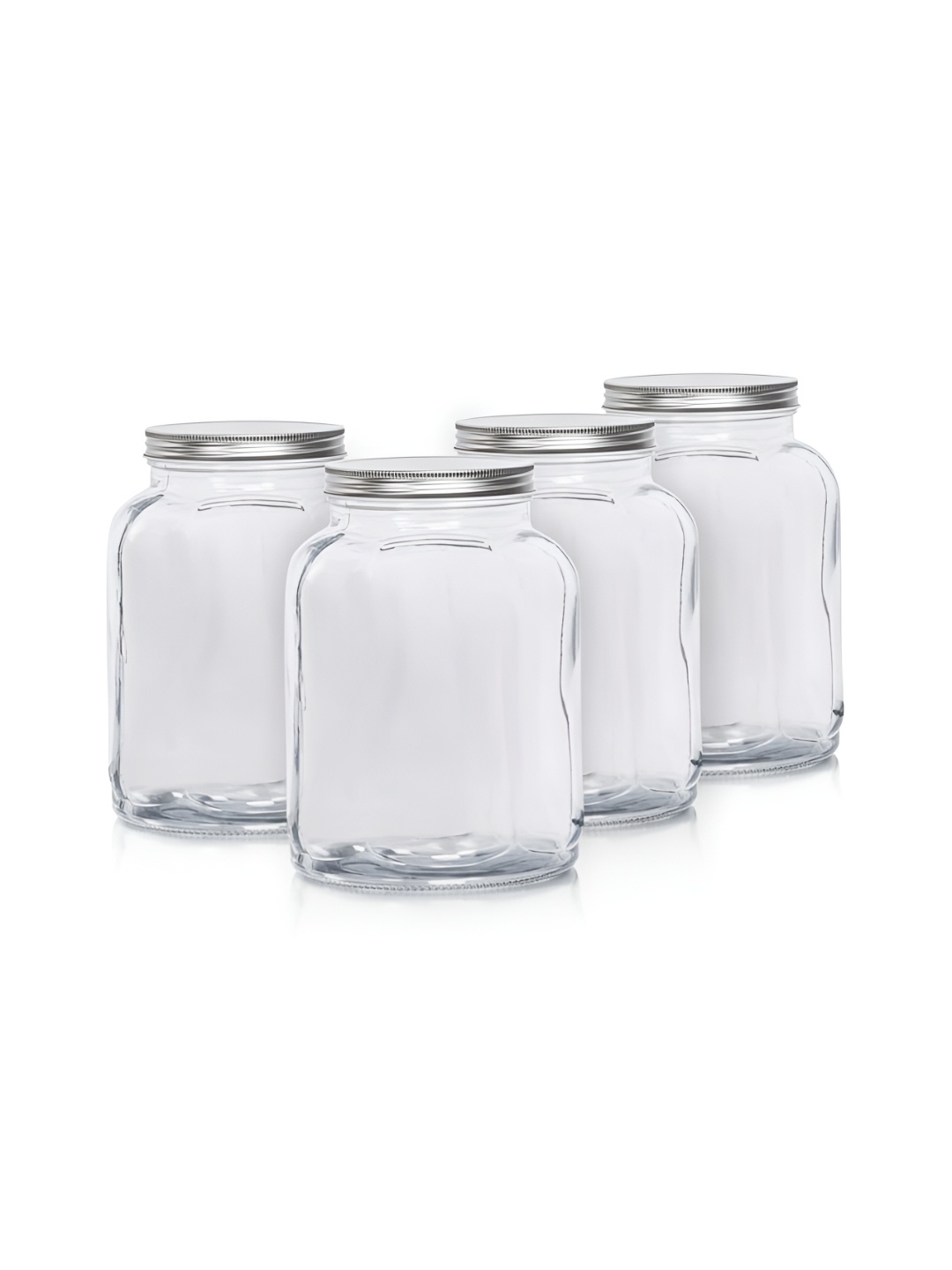 

Anko Transparent 4 Pieces Airtight Glass Storage Cylindrical Container 1L Each