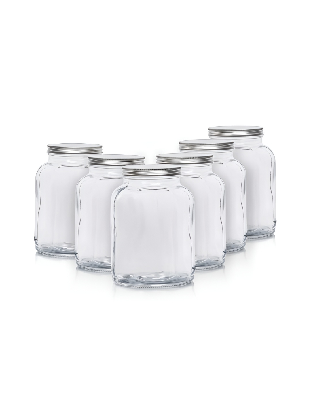 

Anko Transparent 6 Pieces Airtight Glass Storage Cylindrical Container 1 L Each