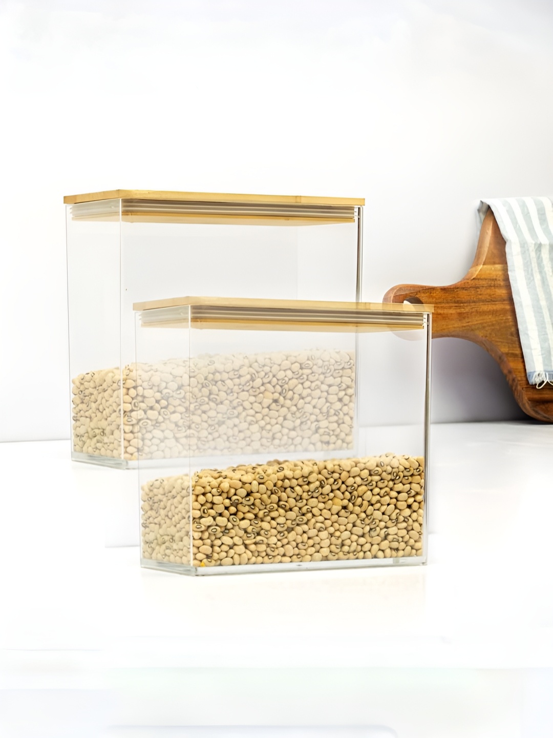 

Anko Transparent & Beige 2 Pieces Storage Containers- 2.8 Lit Each