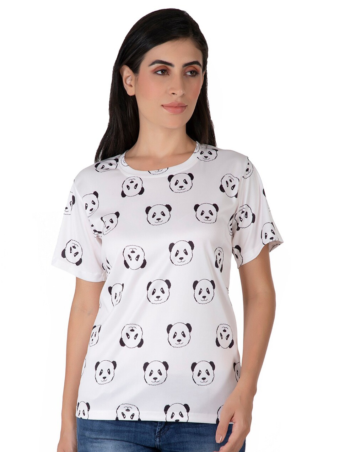 

BAESD Conversational Printed Round Neck Casual T-shirt, White