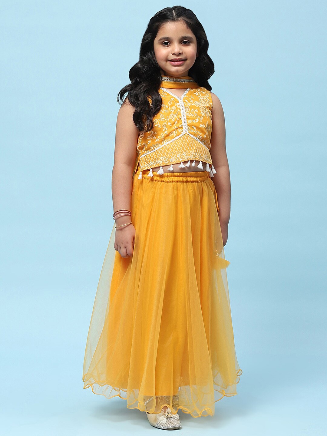 

Biba Girls Ready to Wear Lehenga & Blouse With Dupatta, Yellow