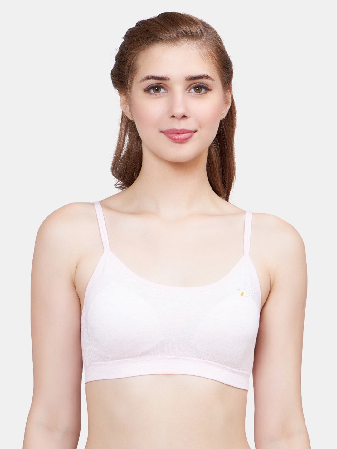 

PLUMBURY Girls Full Coverage Lightly Padded Seamless Beginners Bra- All Day Comfort, Pink