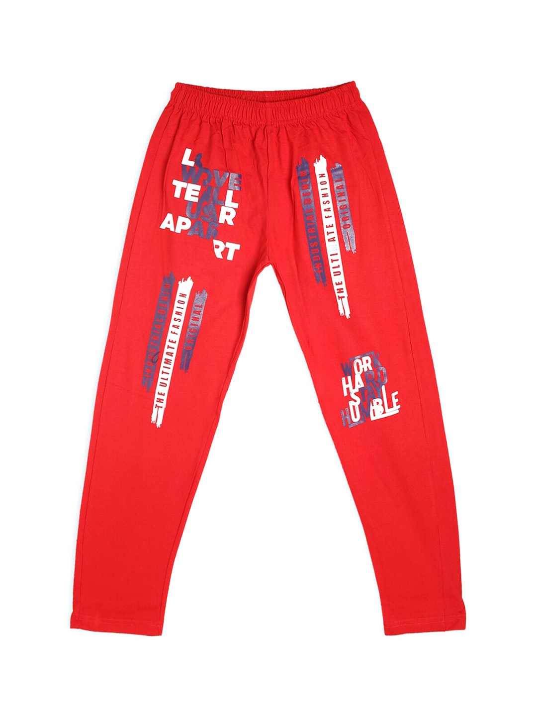 

Fashionable Kids Typography-Detail Cotton Regular Fit Track Pants, Red