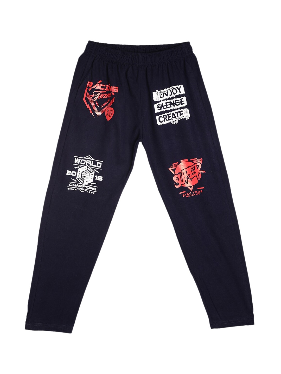 

Fashionable Kids Printed Mid-Rise Pure Cotton Lounge Pants, Navy blue