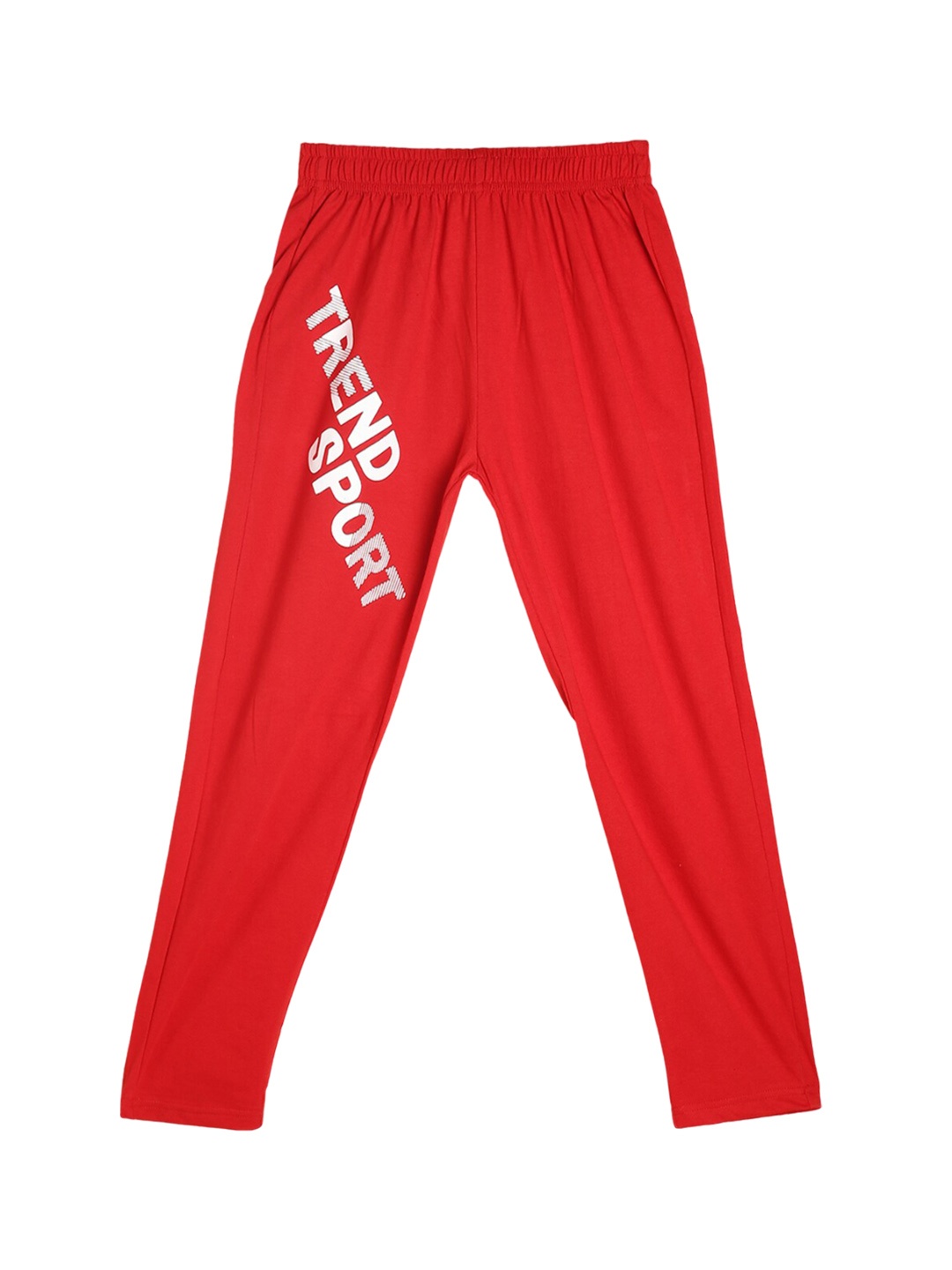 

Fashionable Kids Mid-Rise Typography Printed Pure Cotton Track Pant, Red