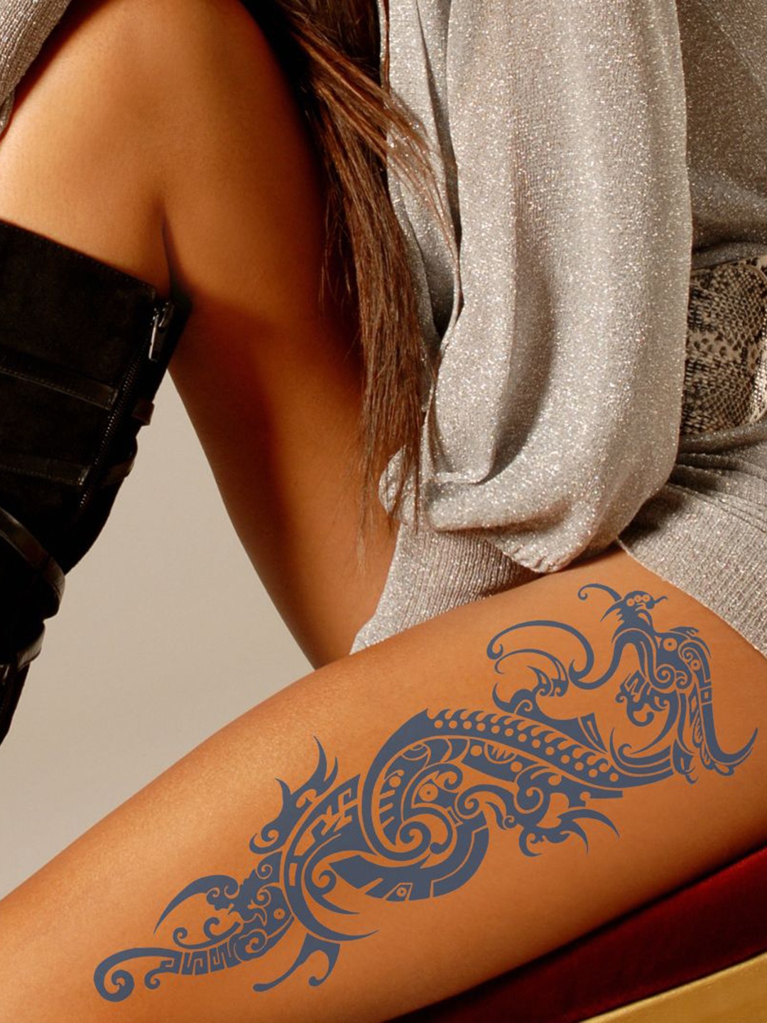 

LICK Matte Finish Realistic Semi Temporary Body Tattoos, Blue