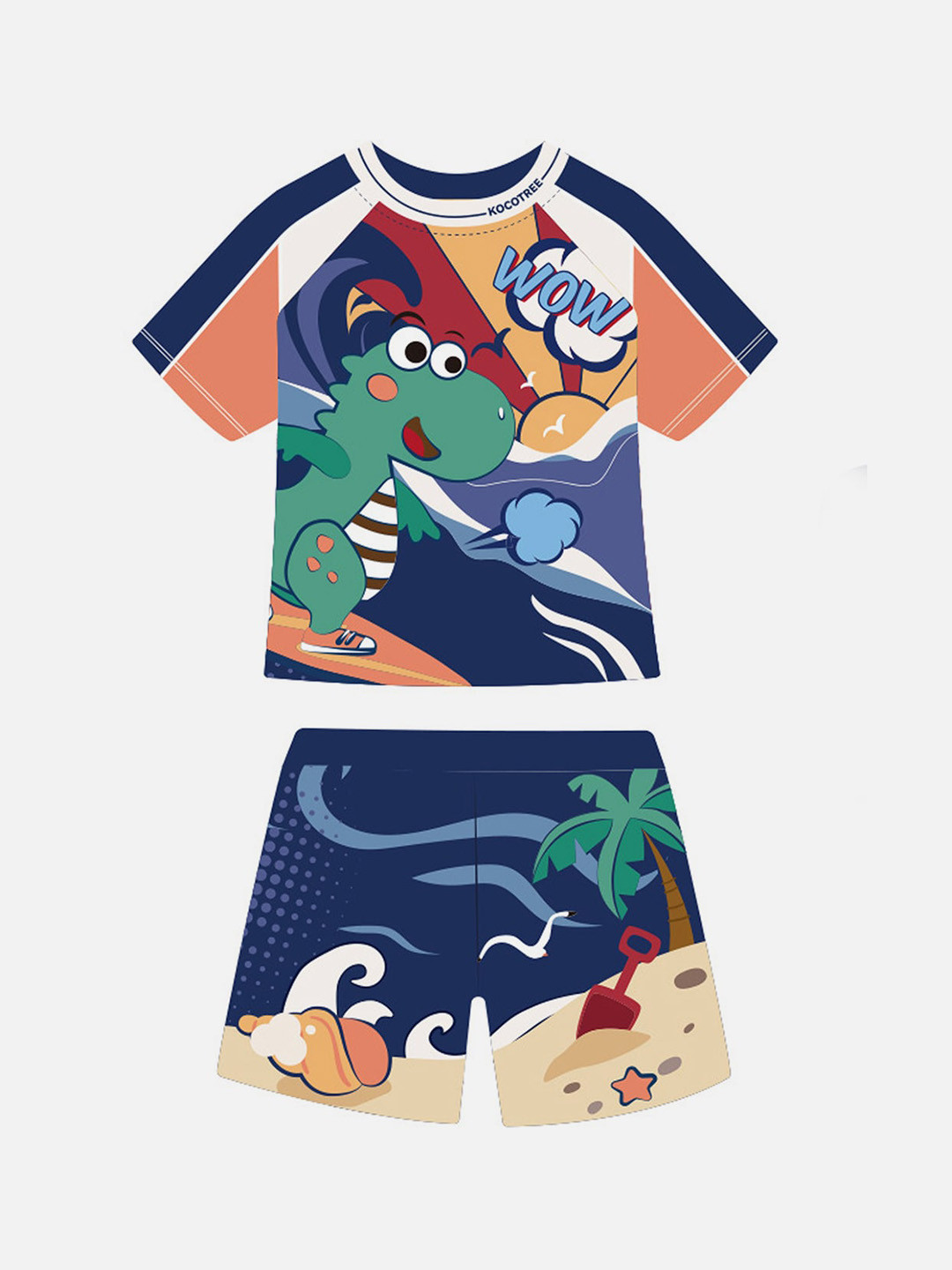 

Little Surprise Box LLP Kids Graphic Printed Swim Set, Navy blue