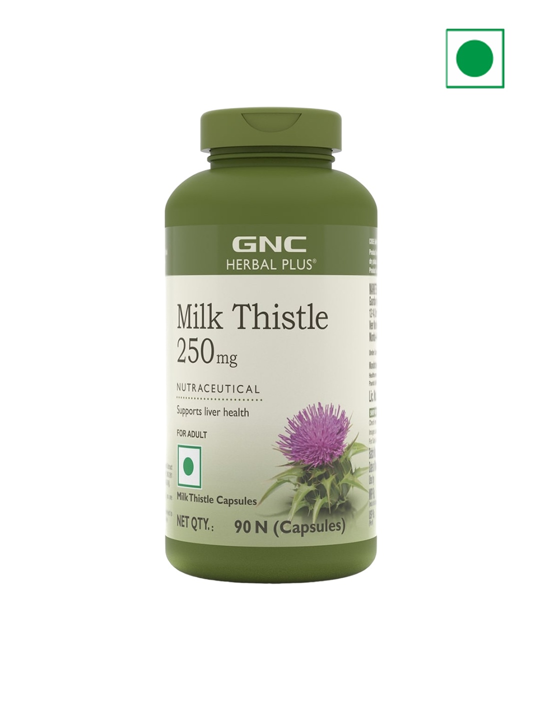 

GNC Herbal Plus Milk Thistle - 90 Capsules, Brown