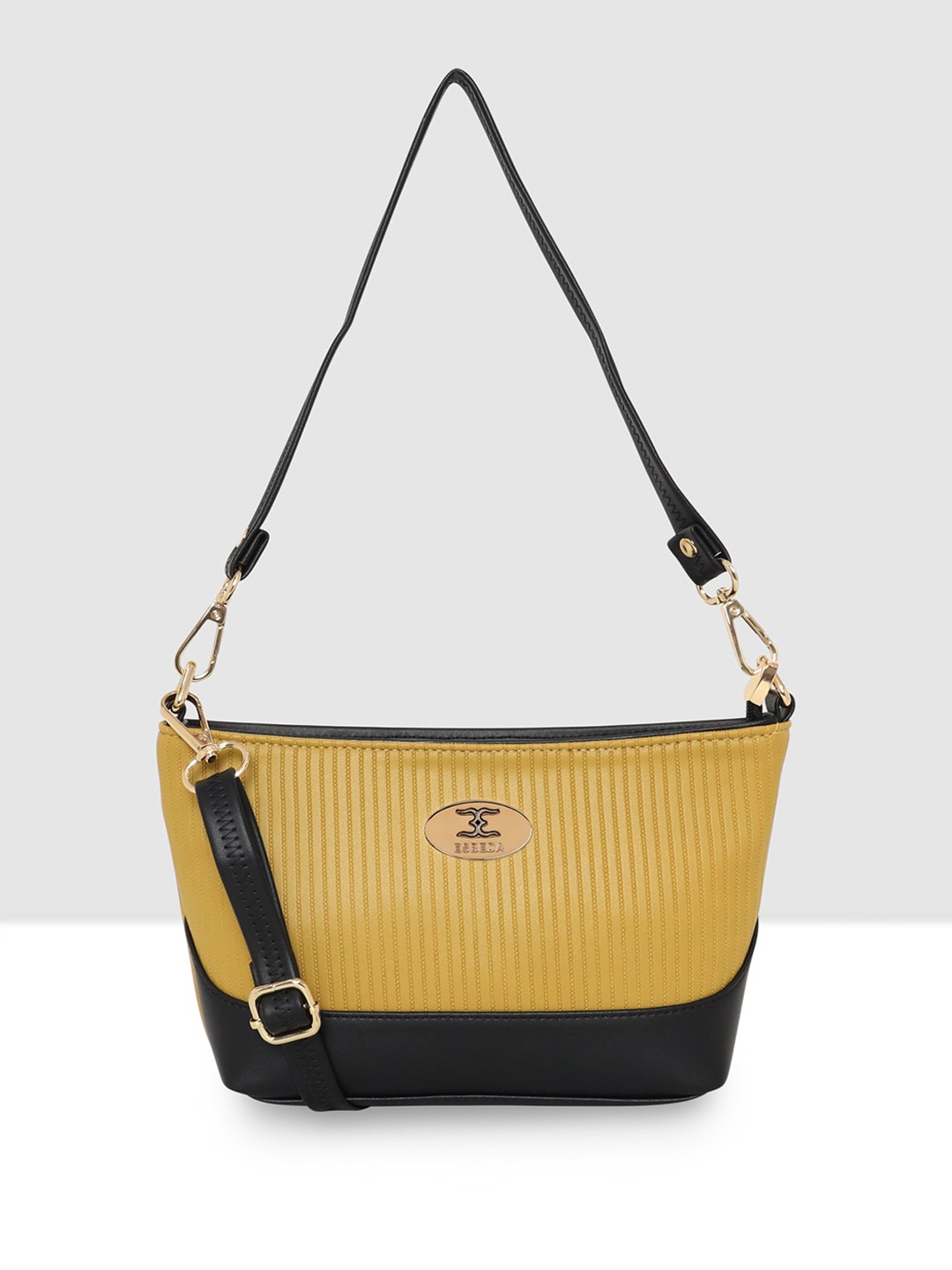 

ESBEDA Textured Lightweight Dual Handle Sling Bag, Mustard