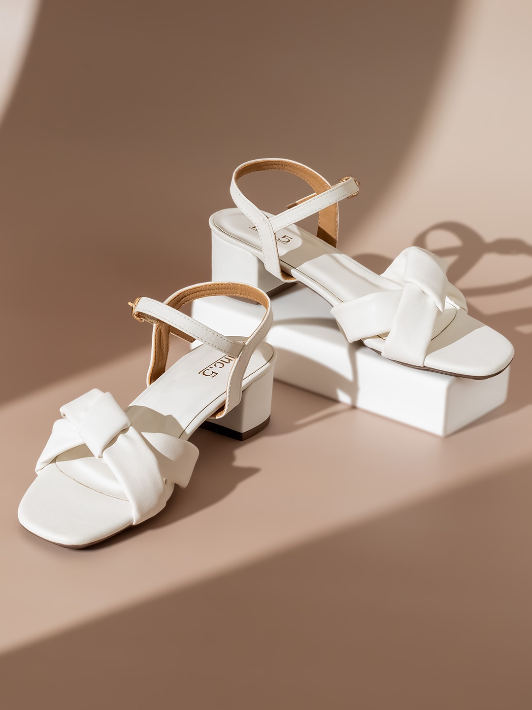 

Inc 5 Textured Block Heels, White