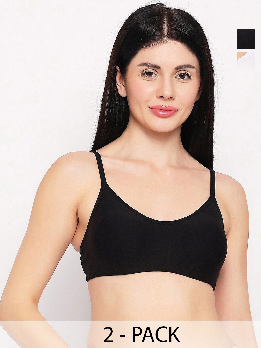 

TOFTY Pack of 2 Full Coverage Beginners Bra with All Day Comfort, Black