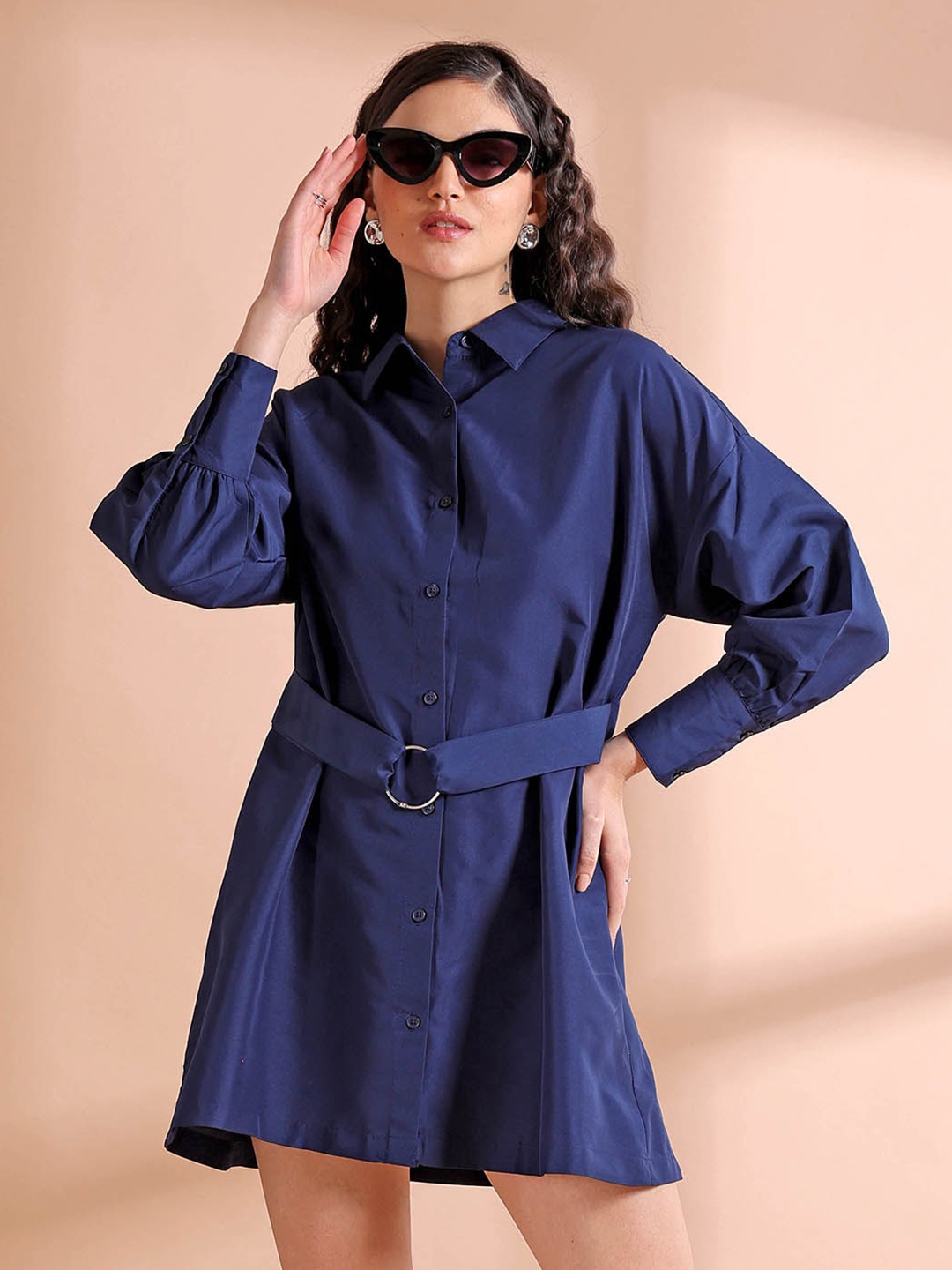 

Freehand by The Indian Garage Co Shirt Collar Shirt Dress, Navy blue