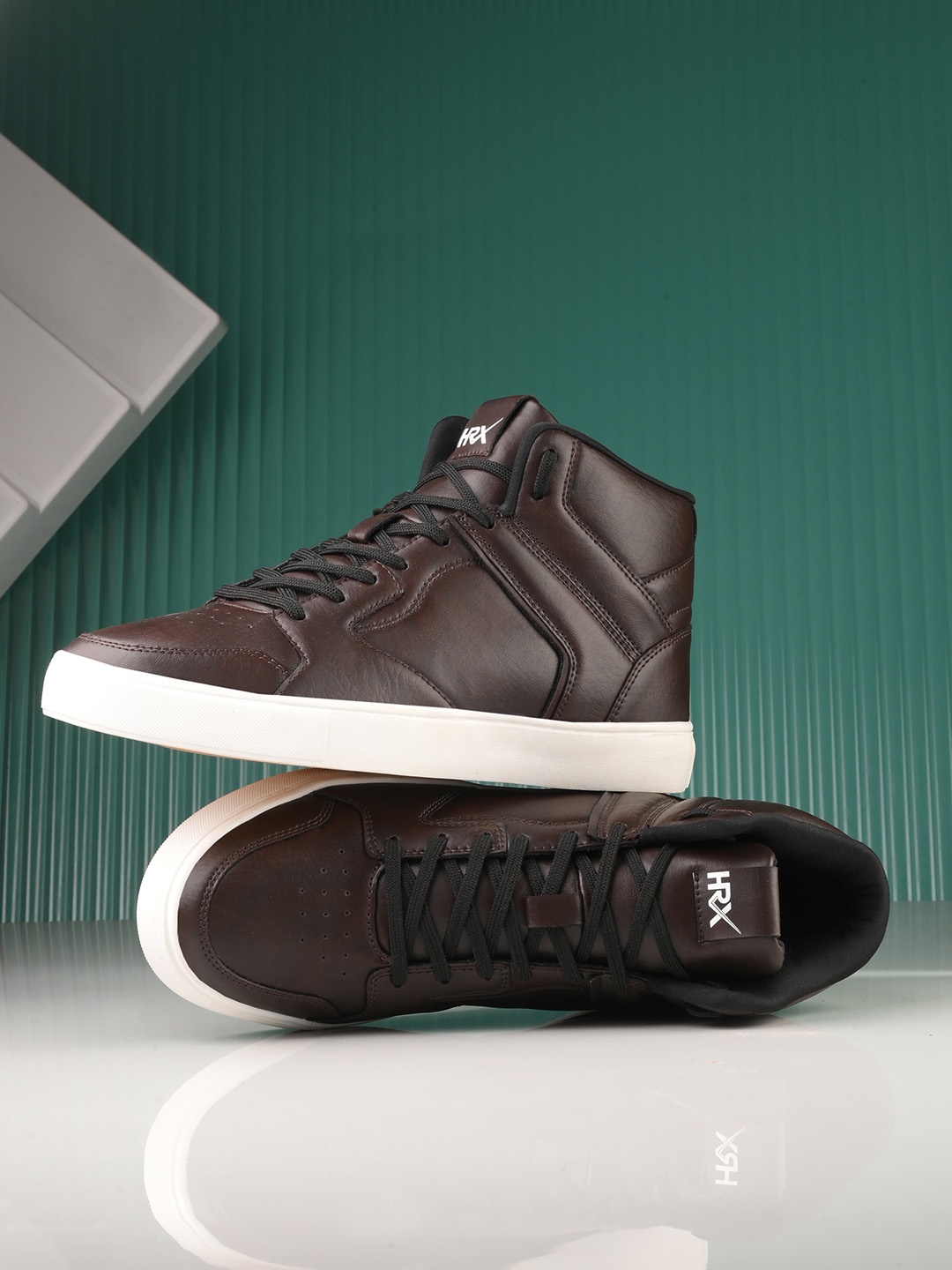 

HRX by Hrithik Roshan Men Brown Round Toe Mid Top Sneakers