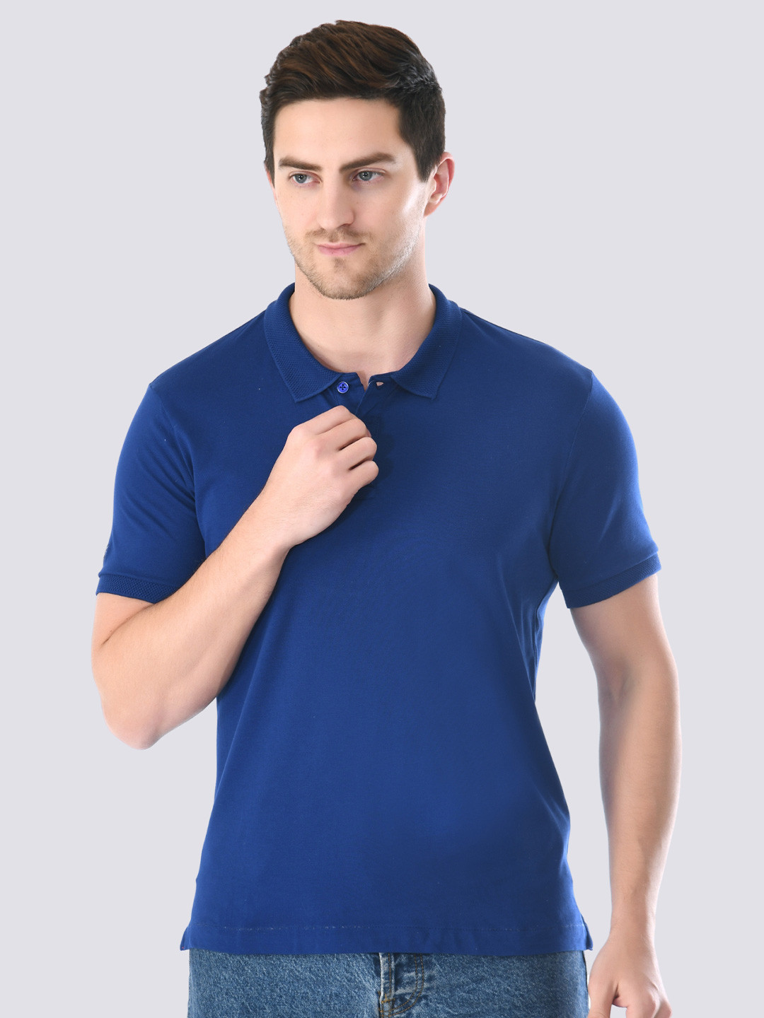 

playR Men Polo Collar Dri-FIT Pockets T-shirt, Navy blue