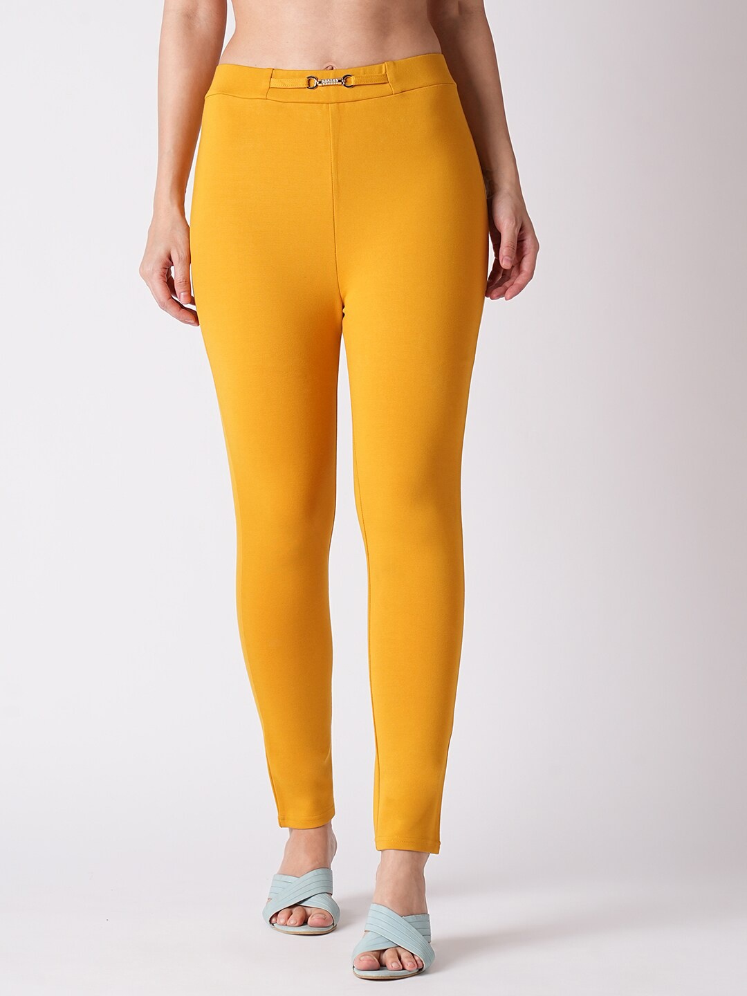 

Globus Women Skinny Fit Treggings, Mustard