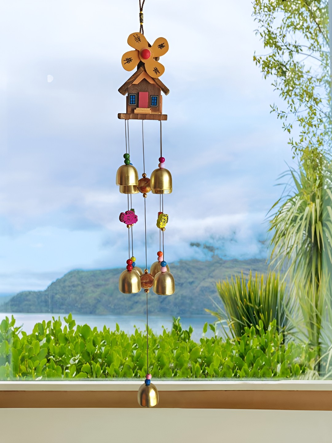 

Shubhanjali Brown Wooden House Wind Chimes