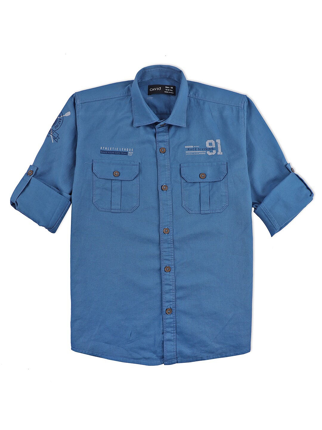 

CAVIO Boys Standard Opaque Cotton Casual Shirt, Blue