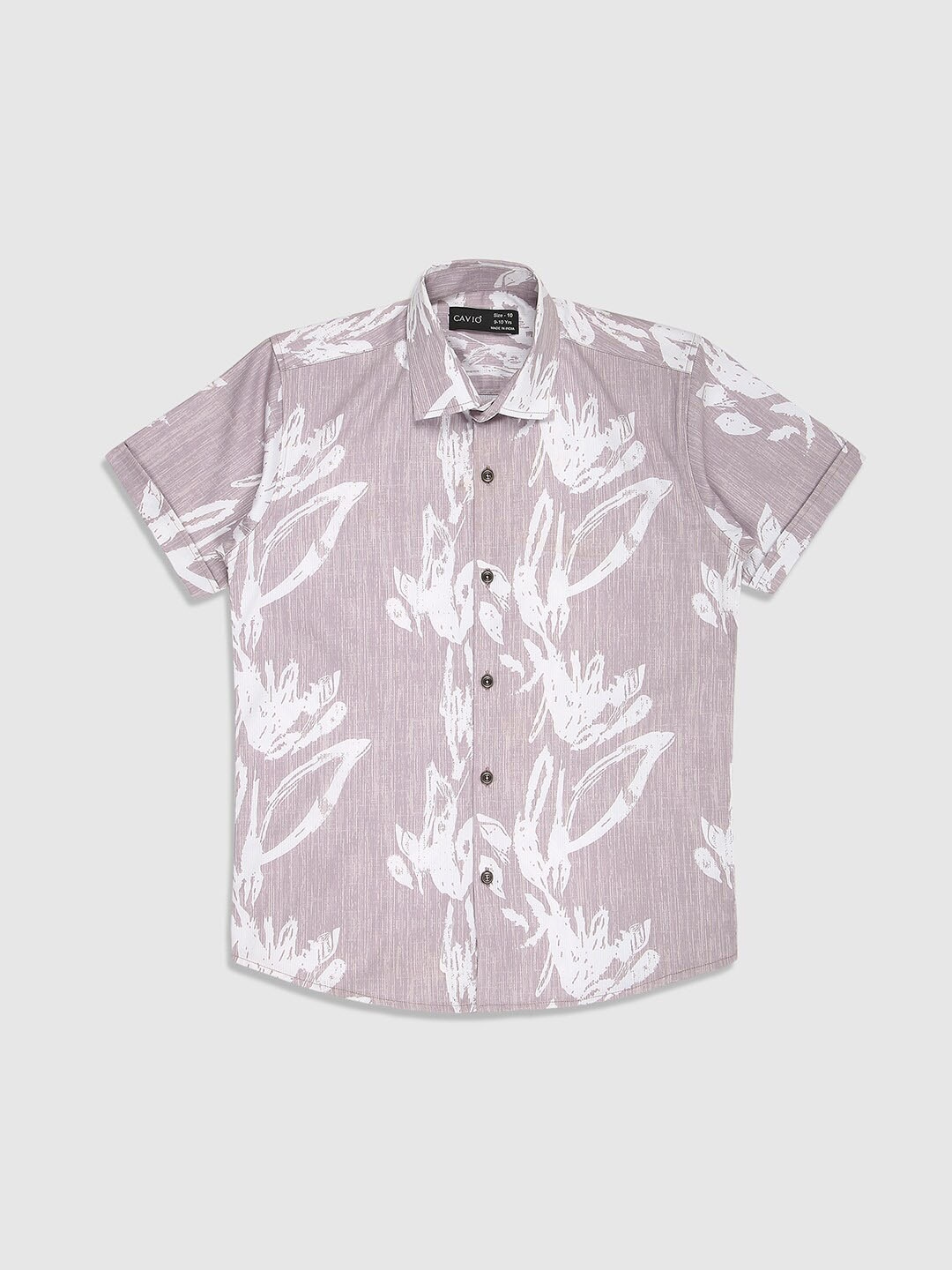

CAVIO Boys Standard Floral Opaque Striped Cotton Casual Shirt, Pink