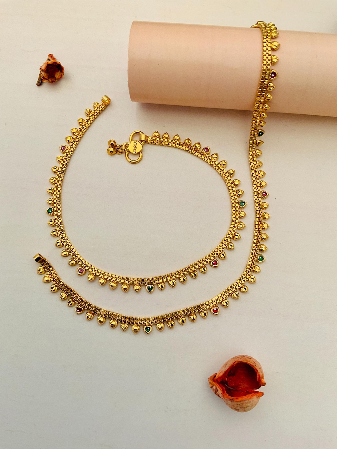 

Anouk Set Of 2 Gold-Plated Brass Anklet